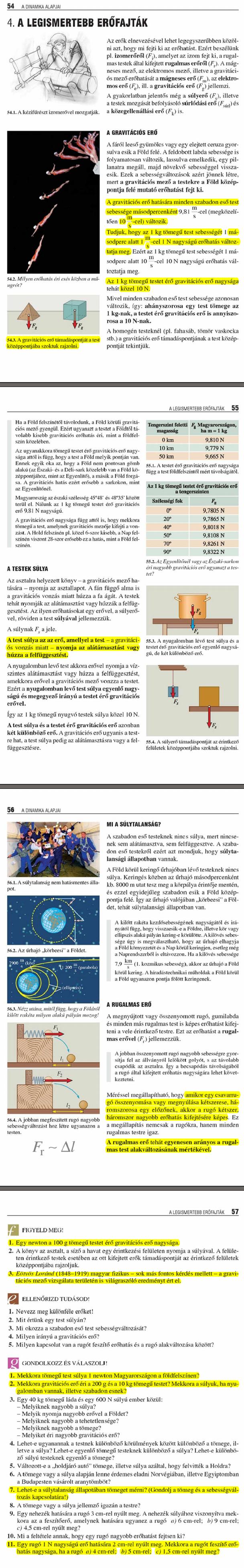 C4. A legismertebb erőfajták	54