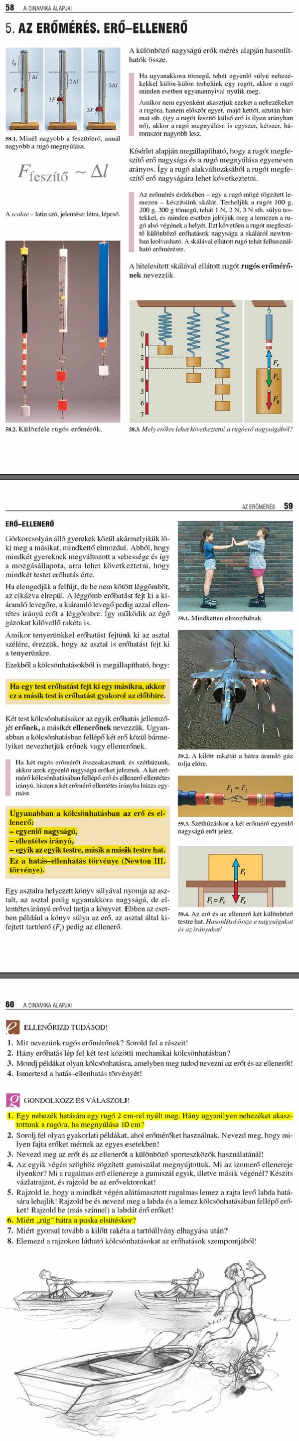 C5. Az erőmérés. Erő-ellenerő	58