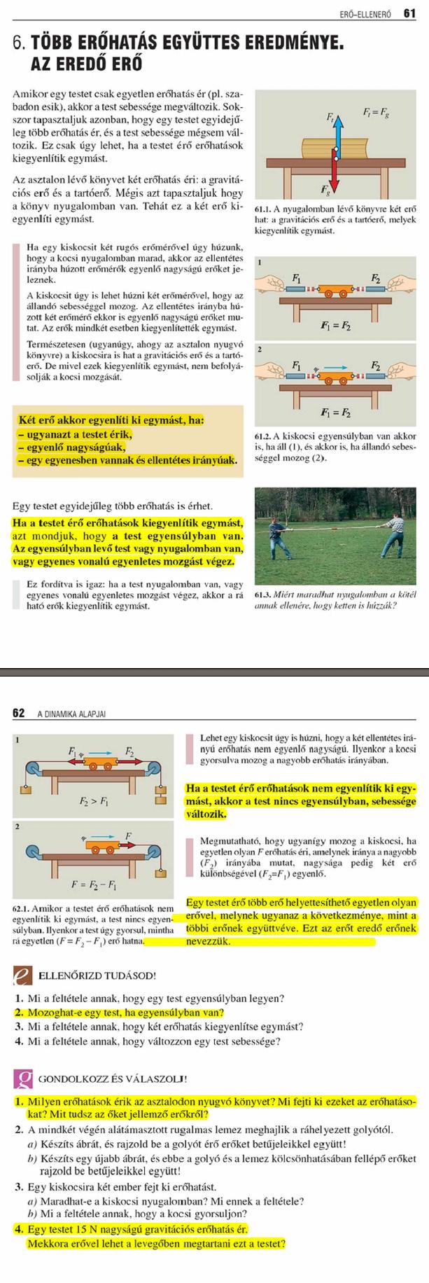 C6. Több erőhatás együttes eredménye	61