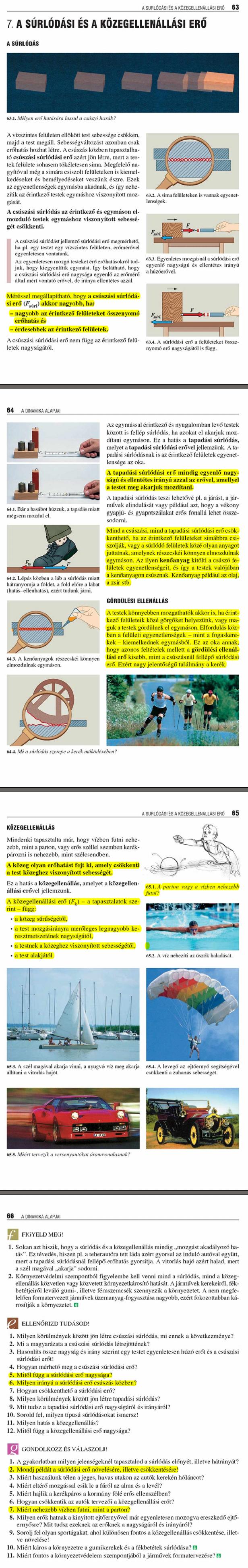 C7. A súrlódási és a közegellenállási erő	63 