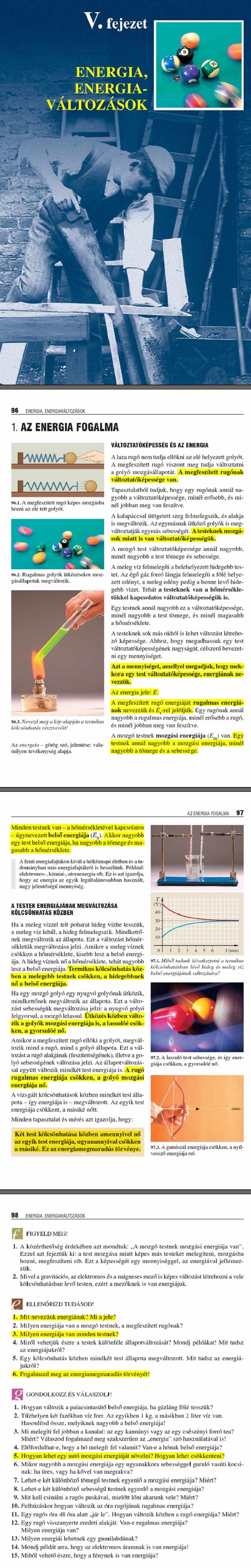 E1. Az energia fogalma	96