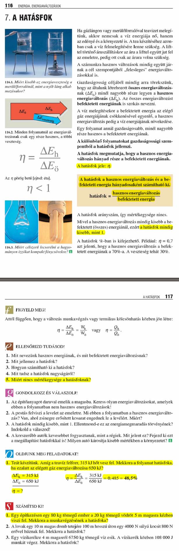 E7. A hatásfok	116