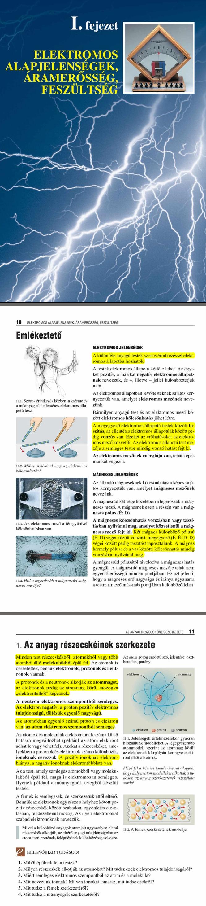 A1. Az anyag részecskéinek szerkezete 11