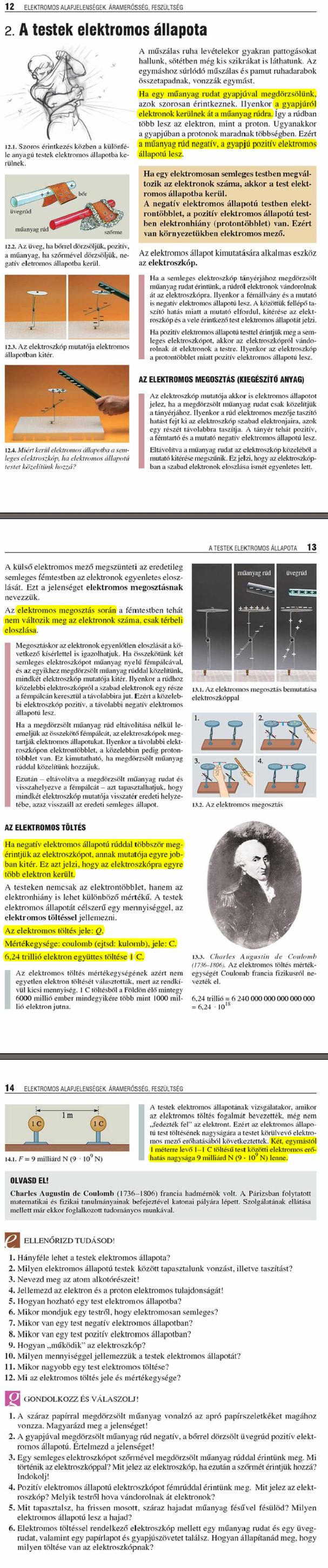 A2. A testek elektromos állapota 12