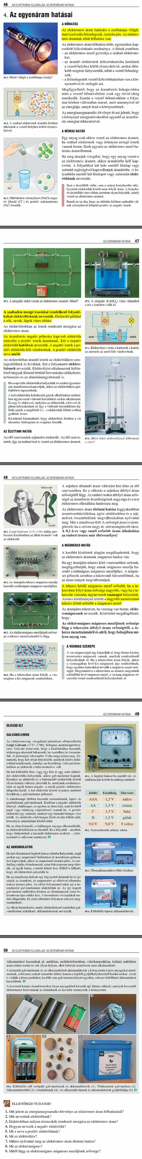 B4. Az egyenáram hatásai 46 