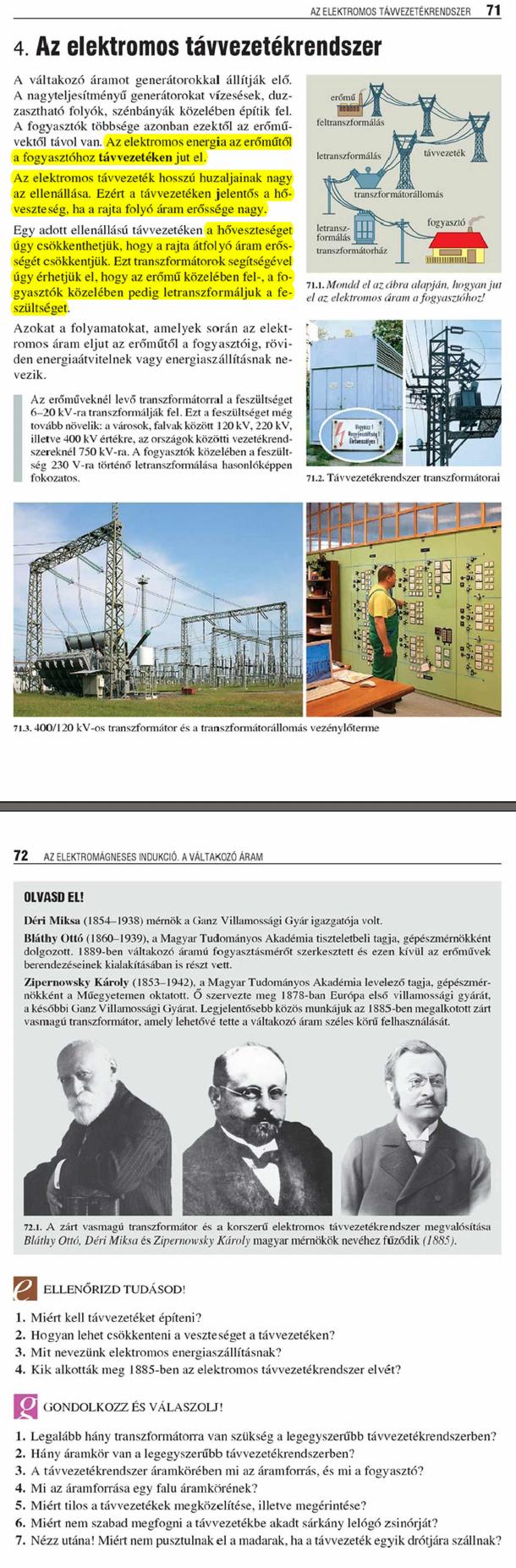 C4. Az elektromos távvezetékrendszer 71