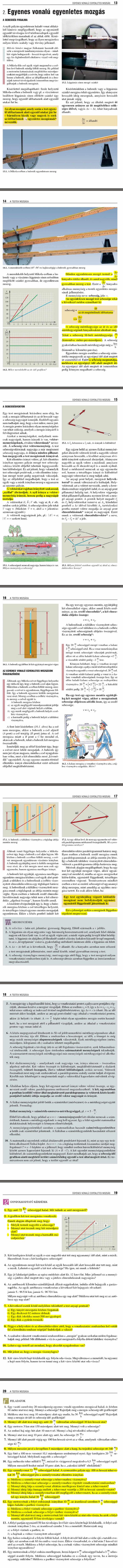 A2. Egyenes vonalú egyenletes mozgás 13