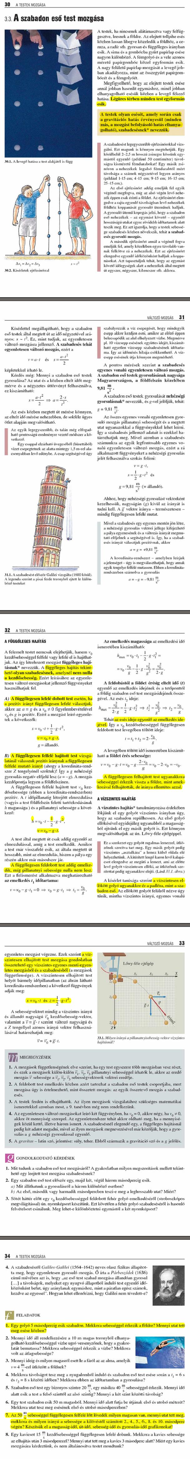 5. A szabadon eső test mozgása 30