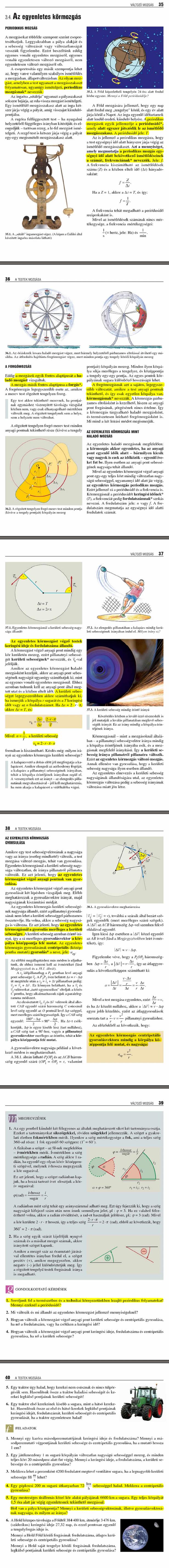A6. Az egyenletes körmozgás 35