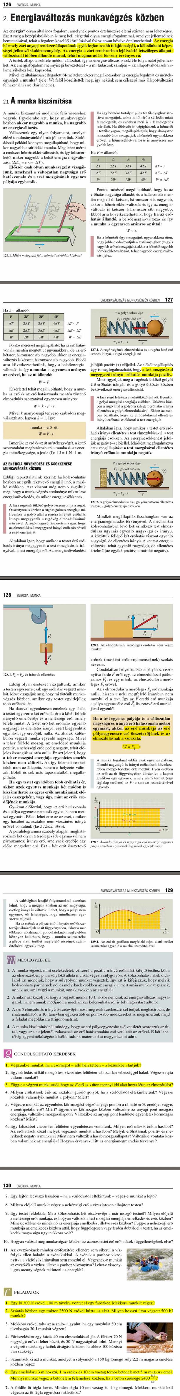 D2 Energiaváltozás munkavégzés közben, A munka kiszámítása 162