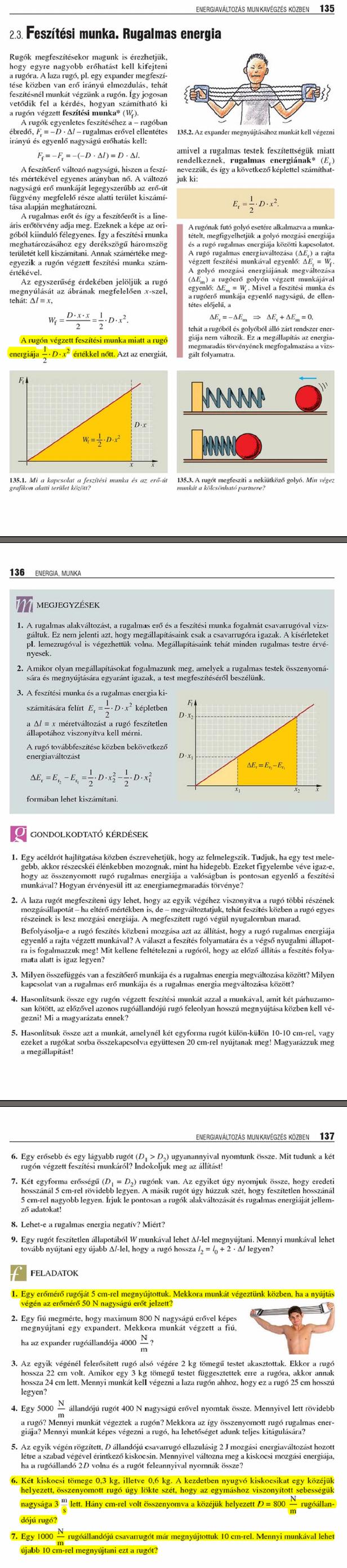 D4. Feszítési munka. Rugalmas energia 171