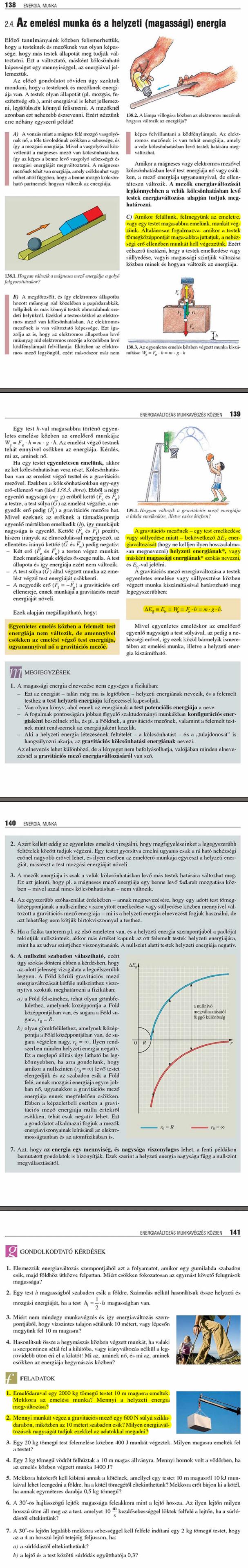 D5. Az emelési munka és a helyzeti (magassági) energia 174