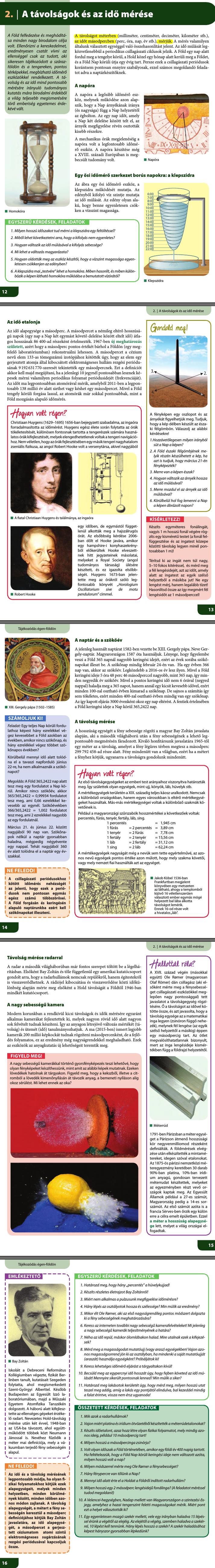 2. A távolságok és az idő mérése