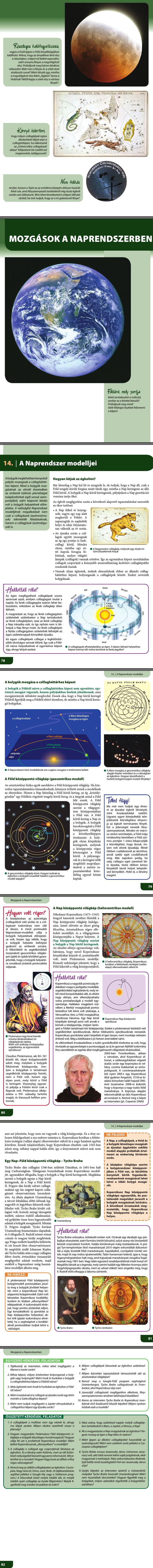 14. A Naprendszer modelljei