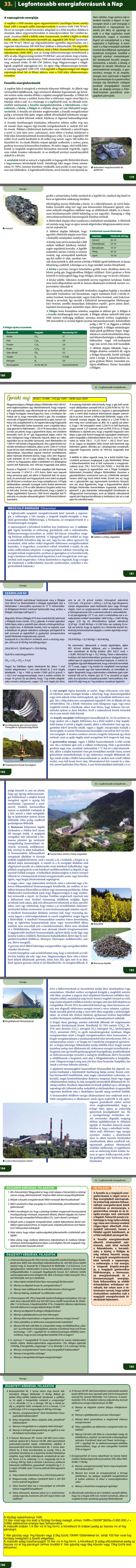 33. Legfontosabb energiaforrásunk a Nap