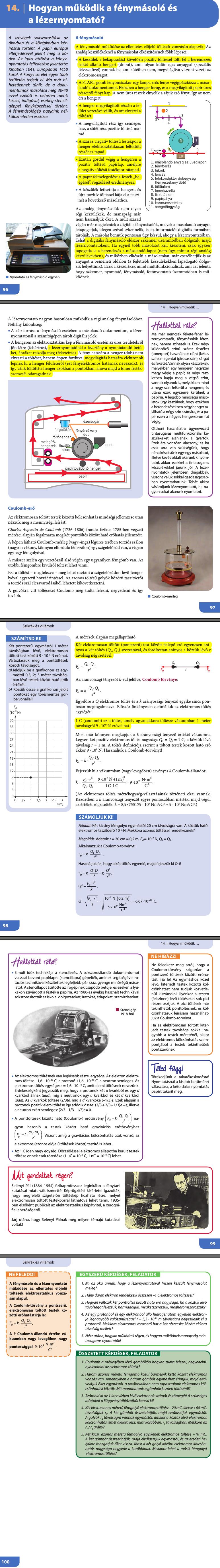 14. Hogyan működik a fénymásoló és a lézernyomtató?