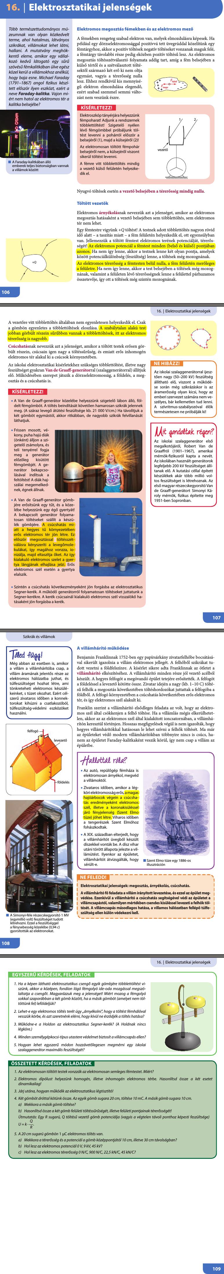 16. Elektrosztatikai jelenségek